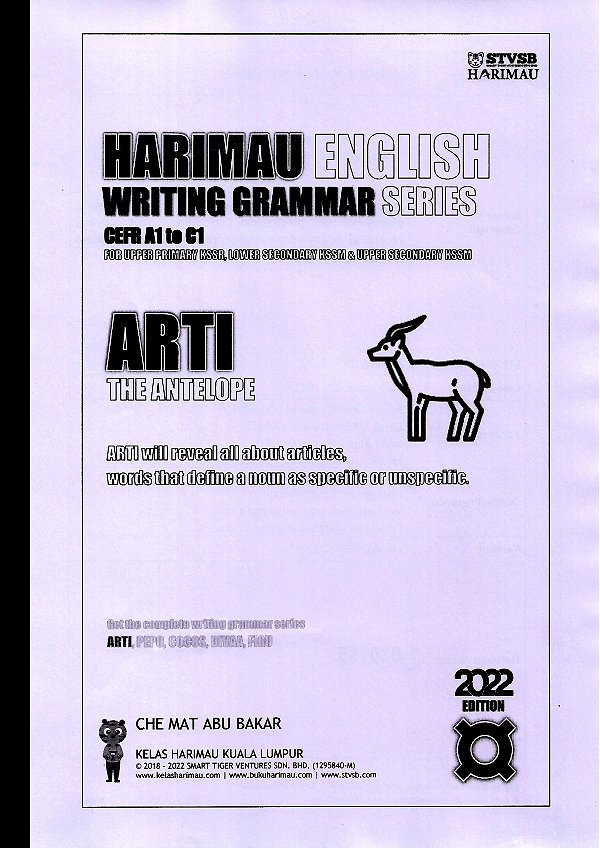 Harimau English Writing Grammar Series - ARTI